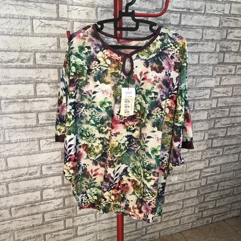 BLOUSE TRISET BUNGA BUNGA/Atasan Wanita /Blus Wanita /Blus Flower /Blus Bunga/BAJU ATASAN LENGAN PEN