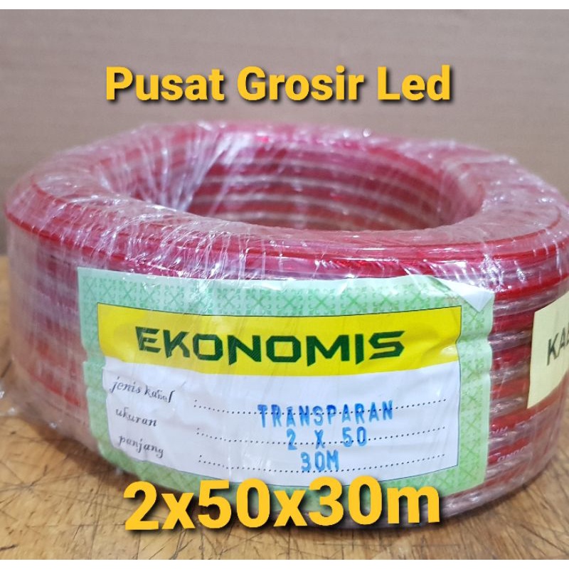 Kabel Transparan 2x50x30 meter Full ekonomis