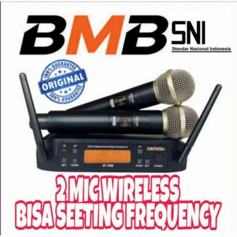Mic Wireless BMB WT7500 Original bmb wt-7500 Dual Mikropon Werles bmb wt 7500 Mikrofon Wirles Multi 