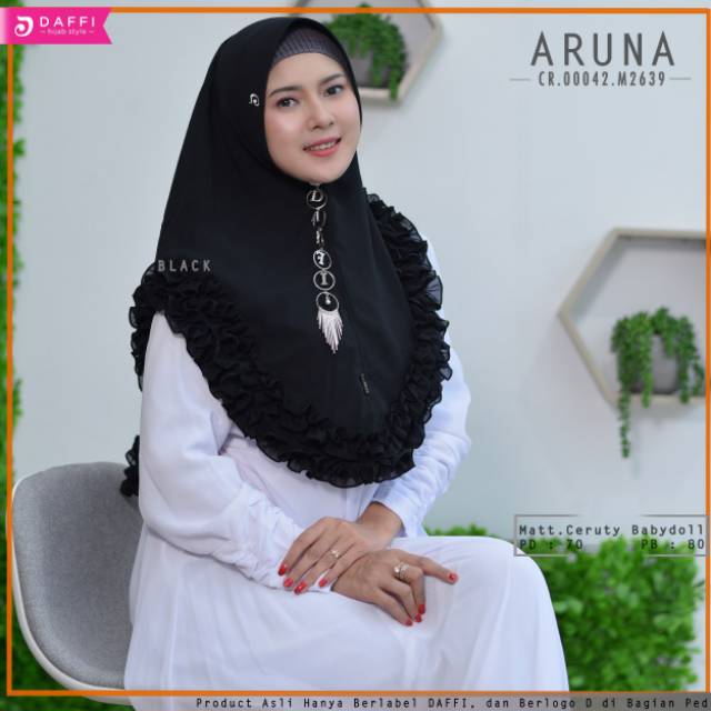 Hijab Ori Daffi Aruna/jilbab instan/jilbab kriwil gotik