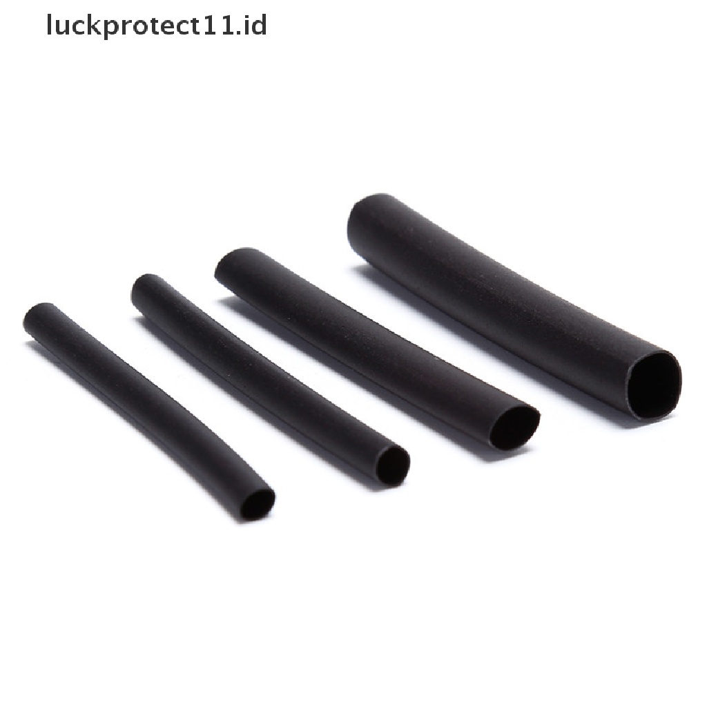 //HG&amp;ID// Fashion 127Pcs Black Glue Weatherproof Heat Shrink Sleeving Tubing Tube Assortment Kit .