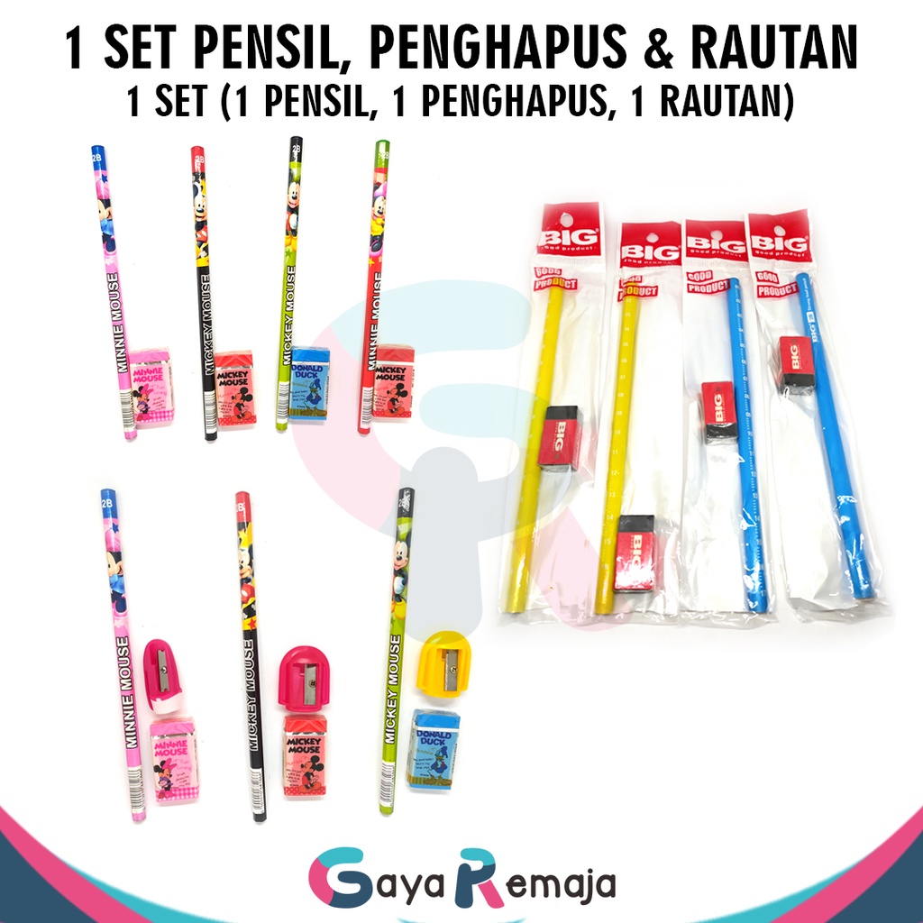 

Pensil Set Penghapus / Pensil Penghapus BIG / Pensil Set Murah