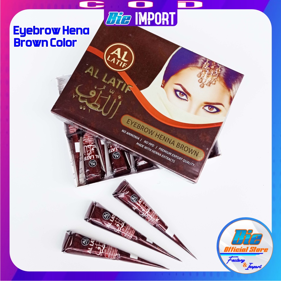 Eyebrow Hena Brown Color AL LATIF Original Best Seller