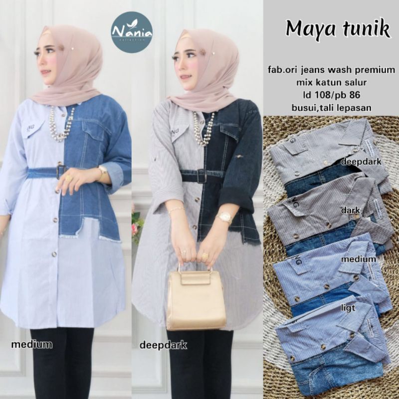 MAYA TUNIK ORY JEANS MIX  KATUN SALUR BY NANIA