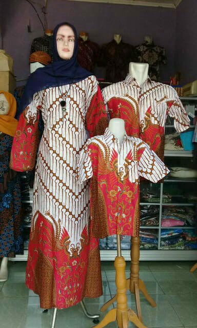 Couple Batik Keluarga || Setelan Couple Batik Ayah Ibu Anak Cewek Cowok || Couple Batik Family Gamis