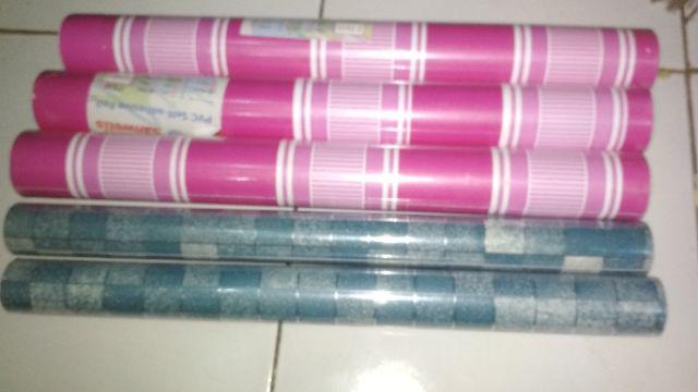 Wallpaper Stiker Dinding Salur Pink / Wallpaper Salur Pink 45cm*10m