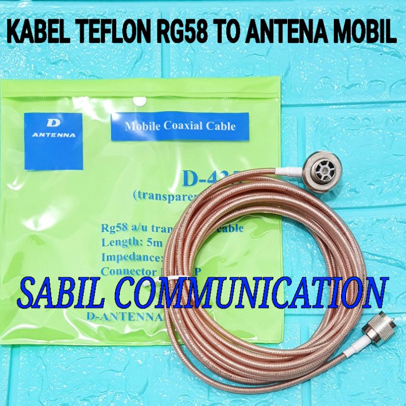 KABEL ANTENA MOBIL RG58 5 METER TEFLON D435 / KABEL D-ANTENA D435 TEFLON RG58 KABEL TEFLON RG58 TEPL