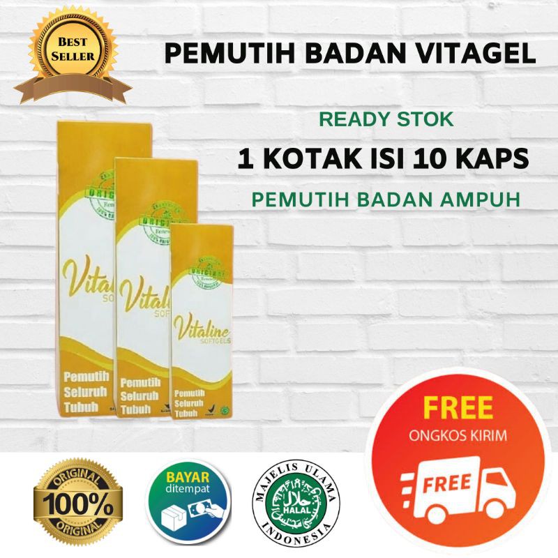 Pemutih Badan Vitagel solusi memuhtihkan kulit