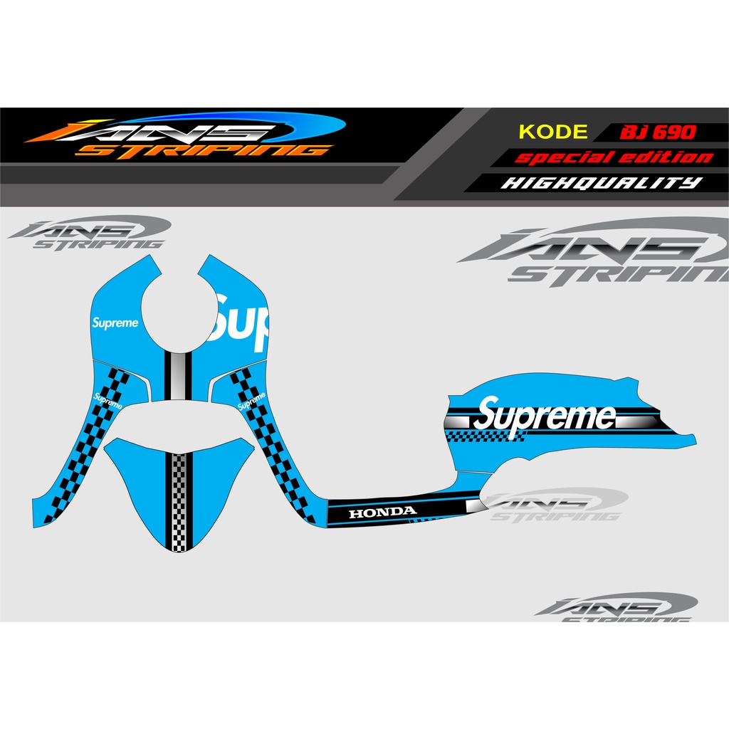 STICKER DECAL HONDA SCOOPY FULL BODY / STICKER VARIASI SCOOPY SUPREME / STICKER SUPREME