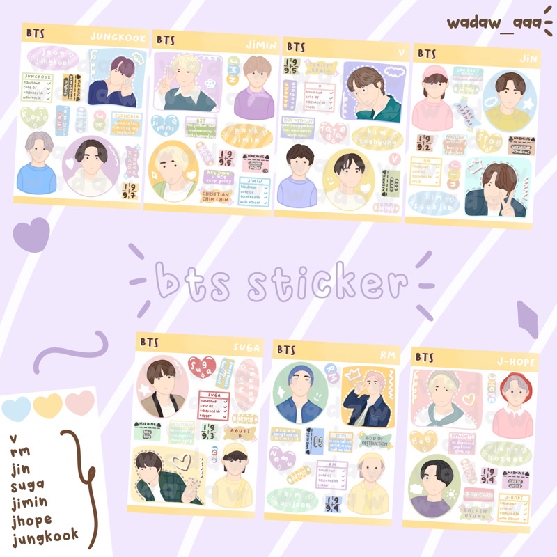 

Stiker Bities Fanart Fanmade KPOP murah jungkook jhope v taehyung jin suga rm rapmon jimin