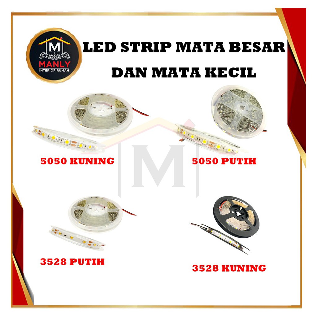 Lampu LED Strip 5050 &amp; 3528 5 M Warna Putih &amp; Kuning