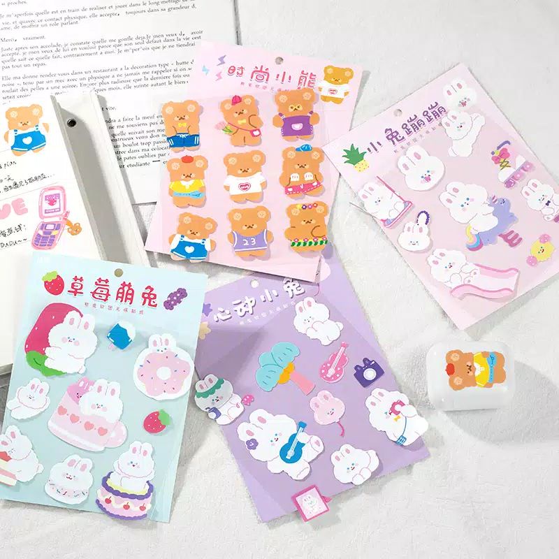 

1Pcs Sticker lucu beruang untuk dekorasi journaling/sticker beruang lucu aesthetic untuk DIY planner