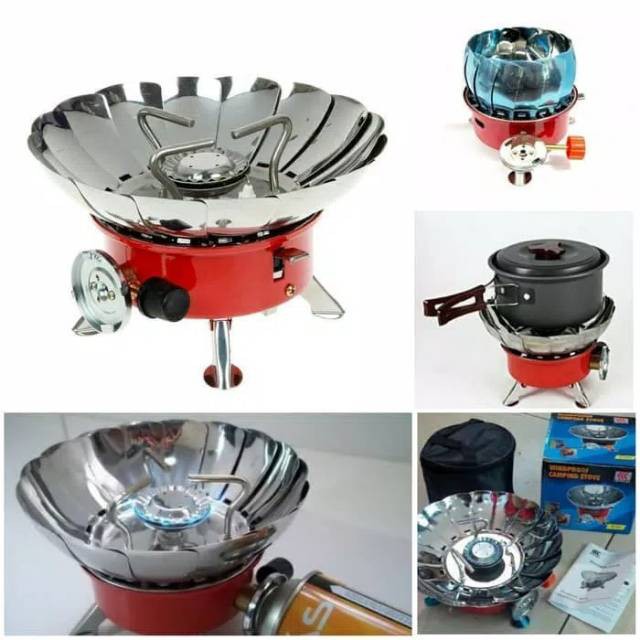 【COD】 Kompor Portable Mini Windproof` Kembang Cooking Mawar Kemah Outdoor Windprof Anti Angin