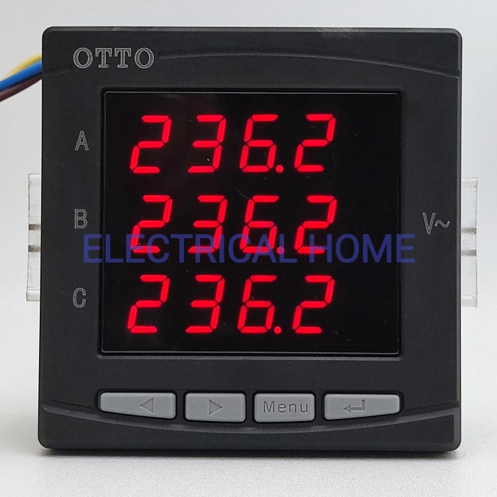 Volt Meter VM 3Phase Digital LED PZ652U-9K4 96x96mm OTTO