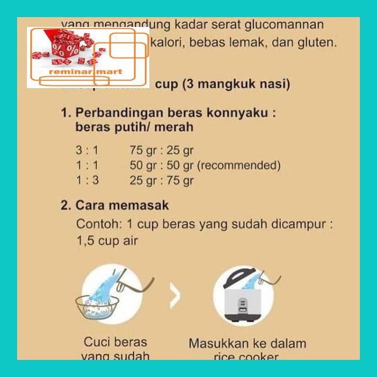 

S0Bers Beras Shirataki / Konyaku / Diet Keto / Beras Diet 500Gr Ric0S50B