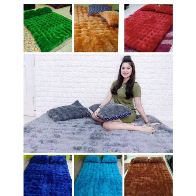 Surpet Kasur Bulu Empuk Bahan Rasfur (Free bantal 2pcs)