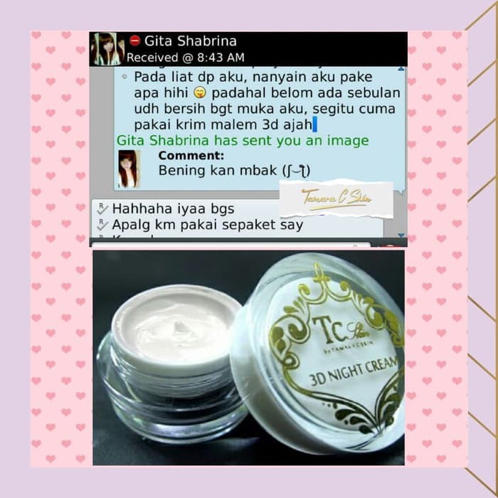 TCSkin 3D Cream Krim malam acne anti Flek Glowing whitening renewal