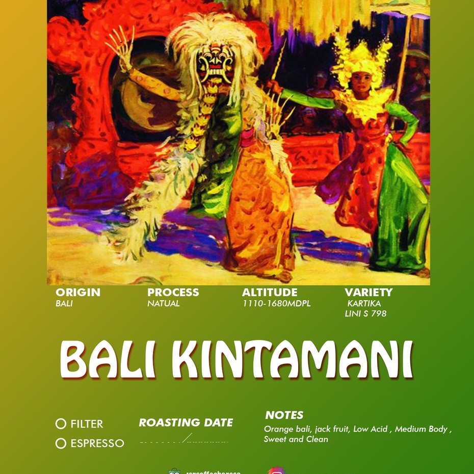 

Kopi Arabica Bali Kintamani Natural 200gr - Arabika Roasted Beans