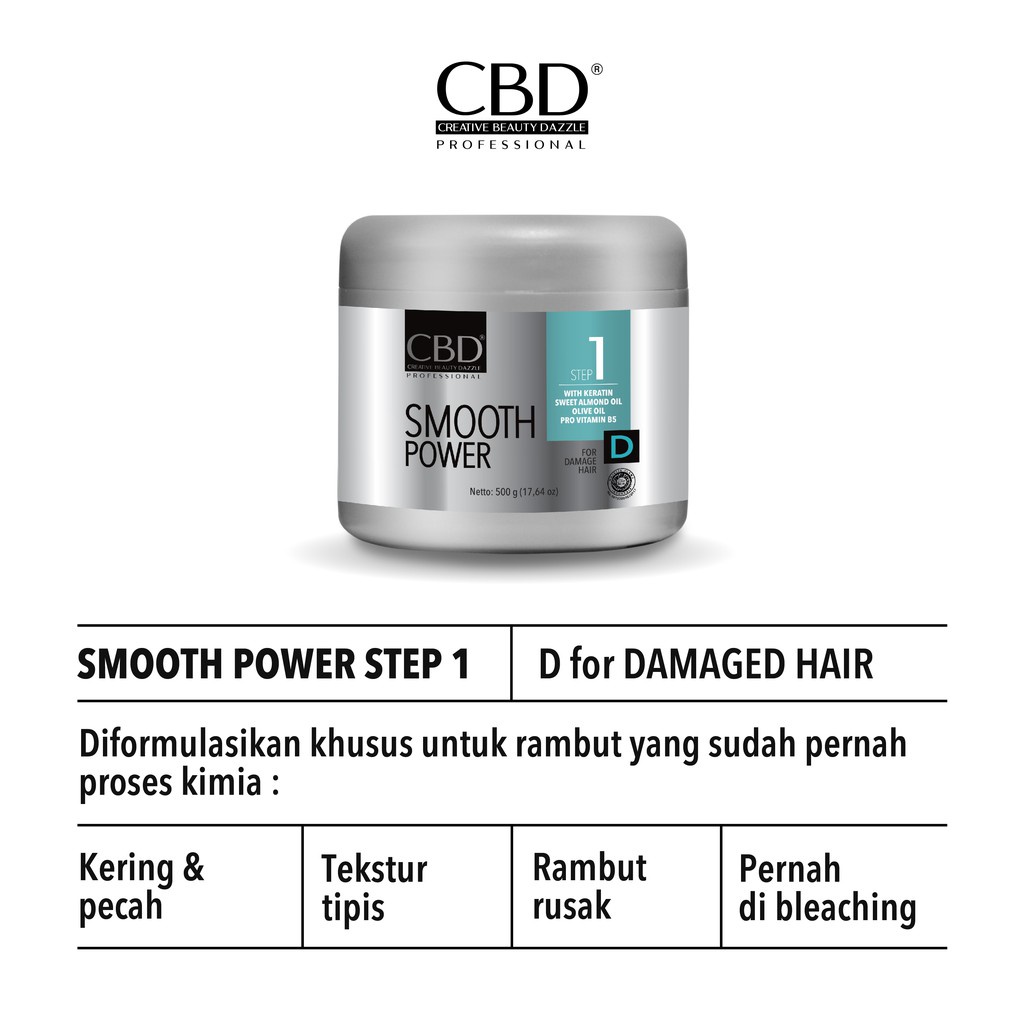 CBD Professional Smooth Power Step 1 Damaged Resistant Normal Hair Smoothing Step 2 Hair Neutralizer