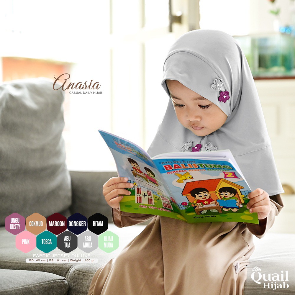 ANASIA hijab BABY Hiasan bunga Quail Hijab