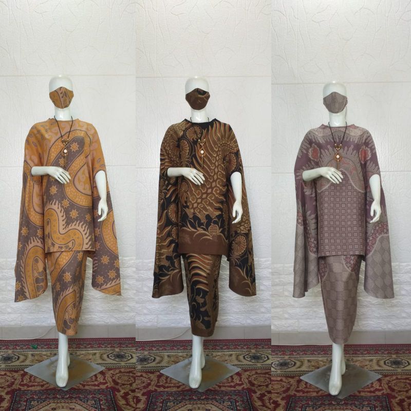 SETELAN BATIK  WANITA -  ROK INSTAN + TUNIK KALONG - DOBY PREMIUM / SEMI SUTRA
