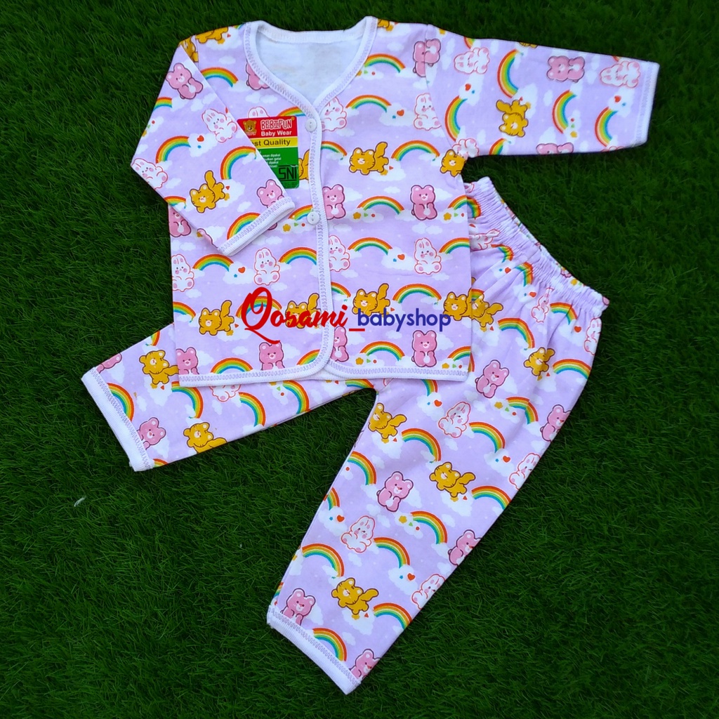 BABYFUN Cewek Setelan Panjang Bayi Newborn Motif Print SNI