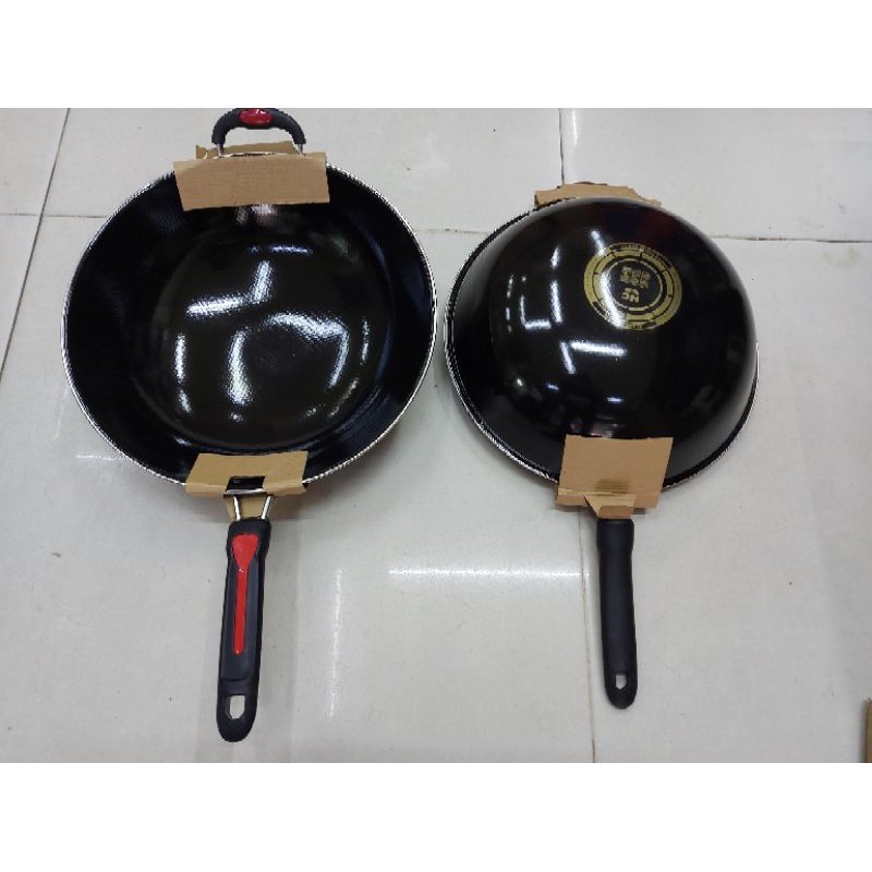 WAJAN / PANCI ENAMEL GAGANG diameter 34cm merk HC