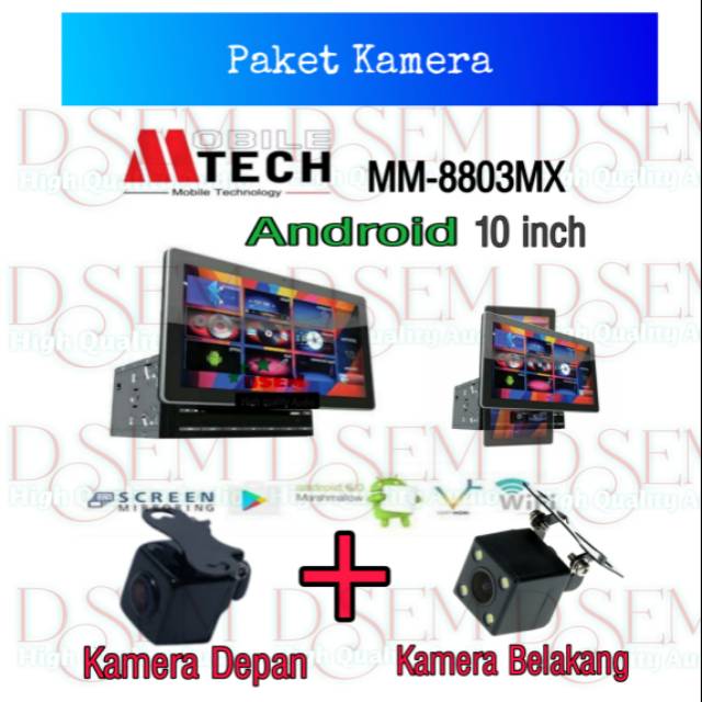 Mtech MM-8803MX Android 10' Head unit Double Din Tape Mobil 8803 Free Kamera Depan Dan Belakang