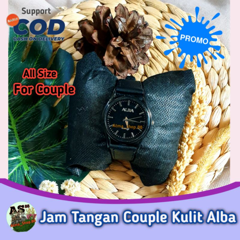 Jam Tangan Couple Wanita Pria Analog Alba Casual Import Kulit Premium Pasangan Anak Remaja Laki-laki Perempuan Grosir Promo Murah bisa Cod Porogapit.Id