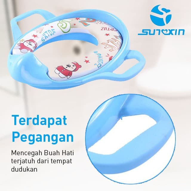 BABY FLOW SOFT POTTY TOILET SEAT RING CLOSET WITH HANDLE Alas Dudukan