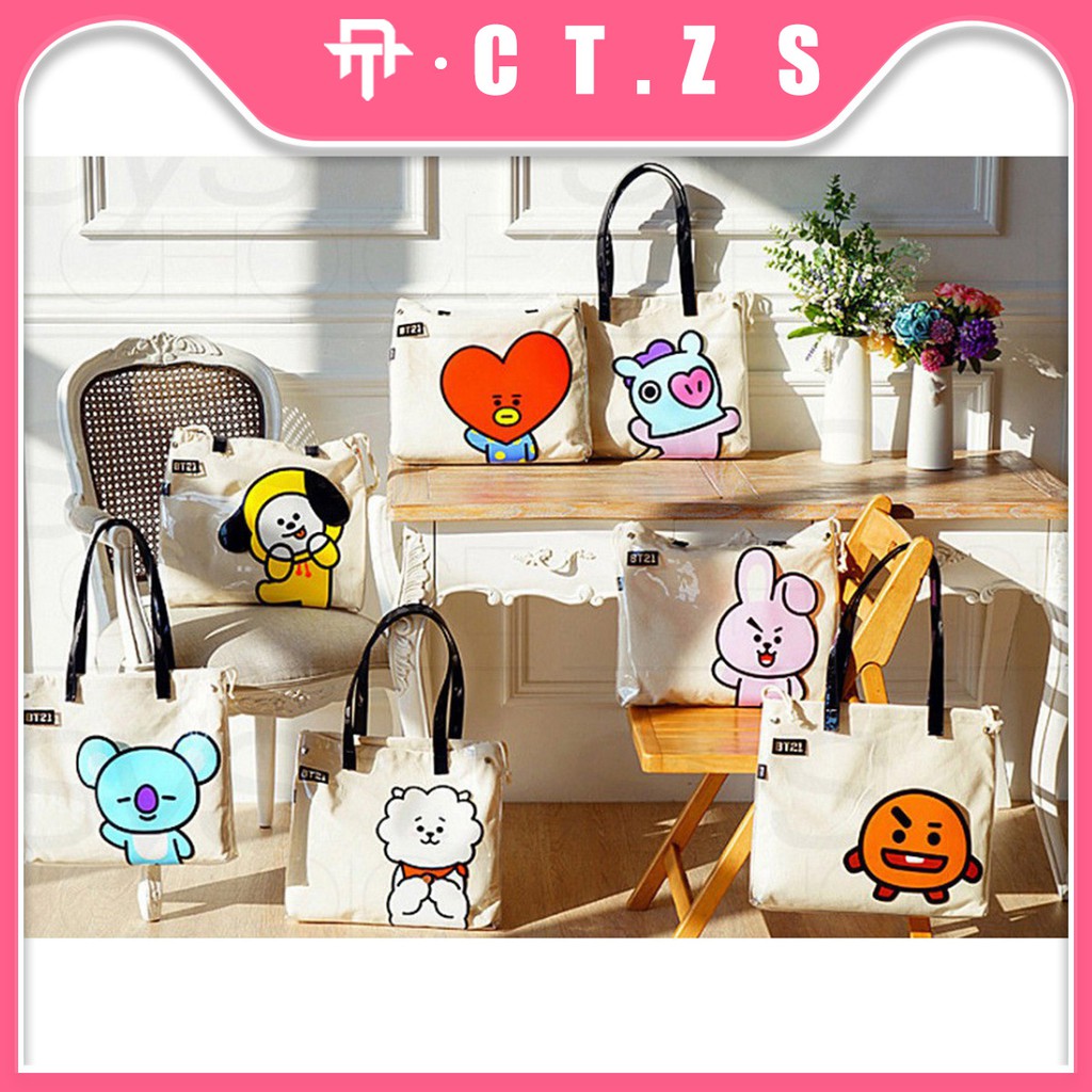【CT】Tas Transparan Tote Jelly Bag BTS BT21 Lucu Import Kualitas Terbaik #KP 31
