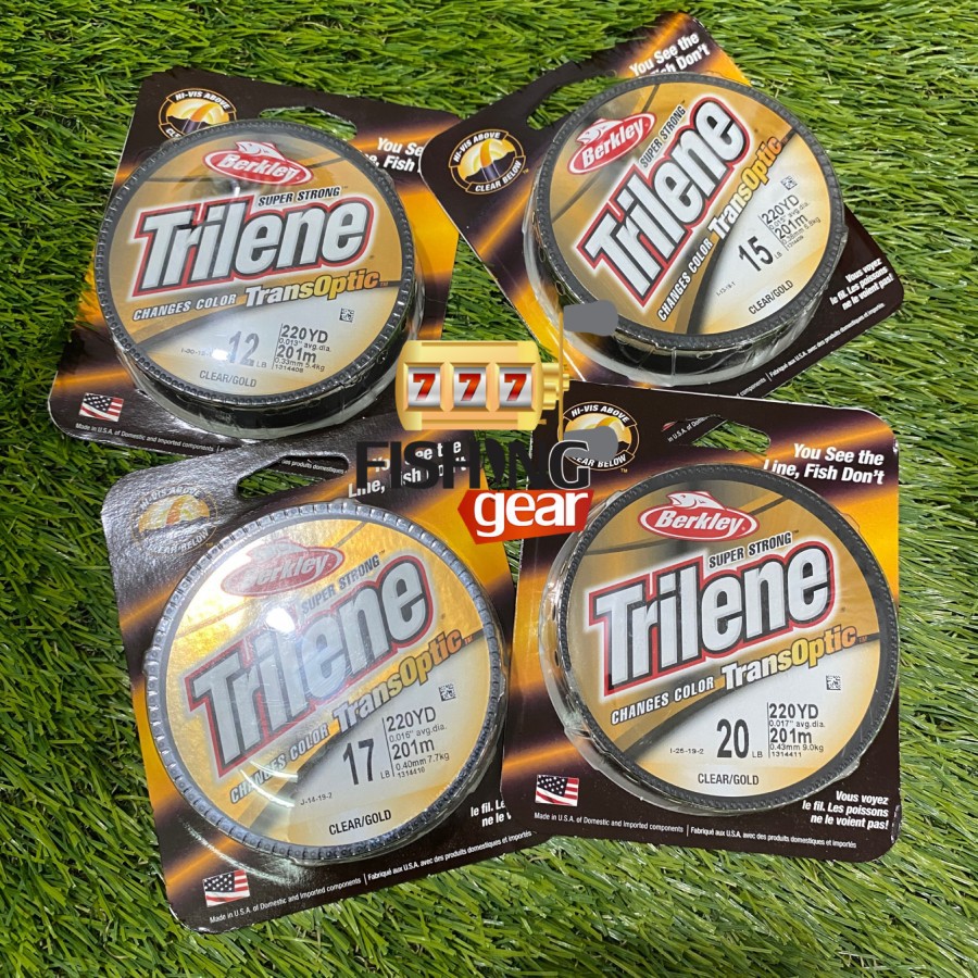 SENAR BENANG BERKLEY TRILENE TRANSOPTIC CLEAR/GOLD 220YD 201METER