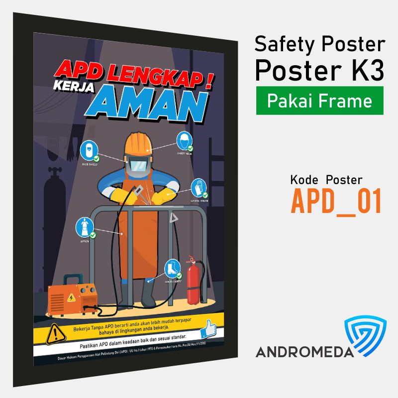 Jual Safety Poster Pengelasan Hot Work Panas Apd Pigura Indonesia