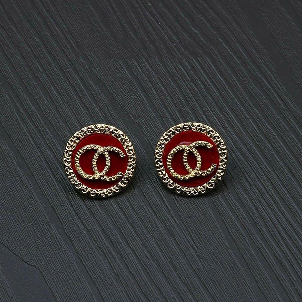 Mxbeauty Anting Huruf C Mewah Elegan Ear Studs Double C Letter Perhiasan Hadiah Gala Pesta Stud Earrings