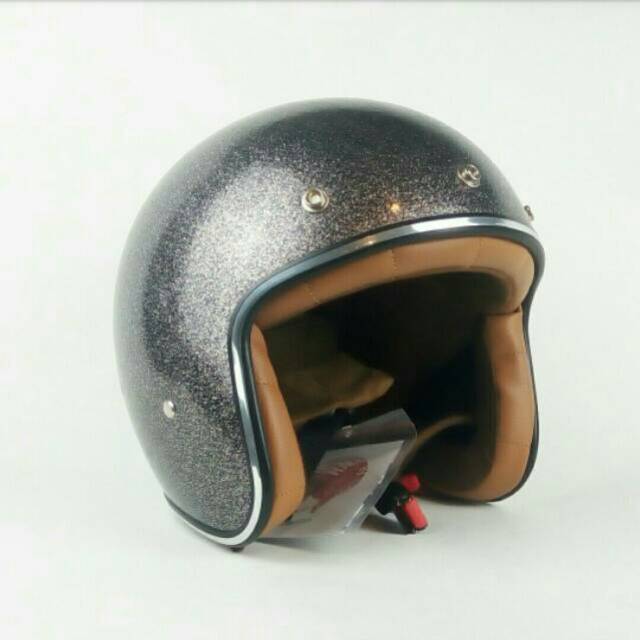 Helm  Motor Boulter SILVER Flake