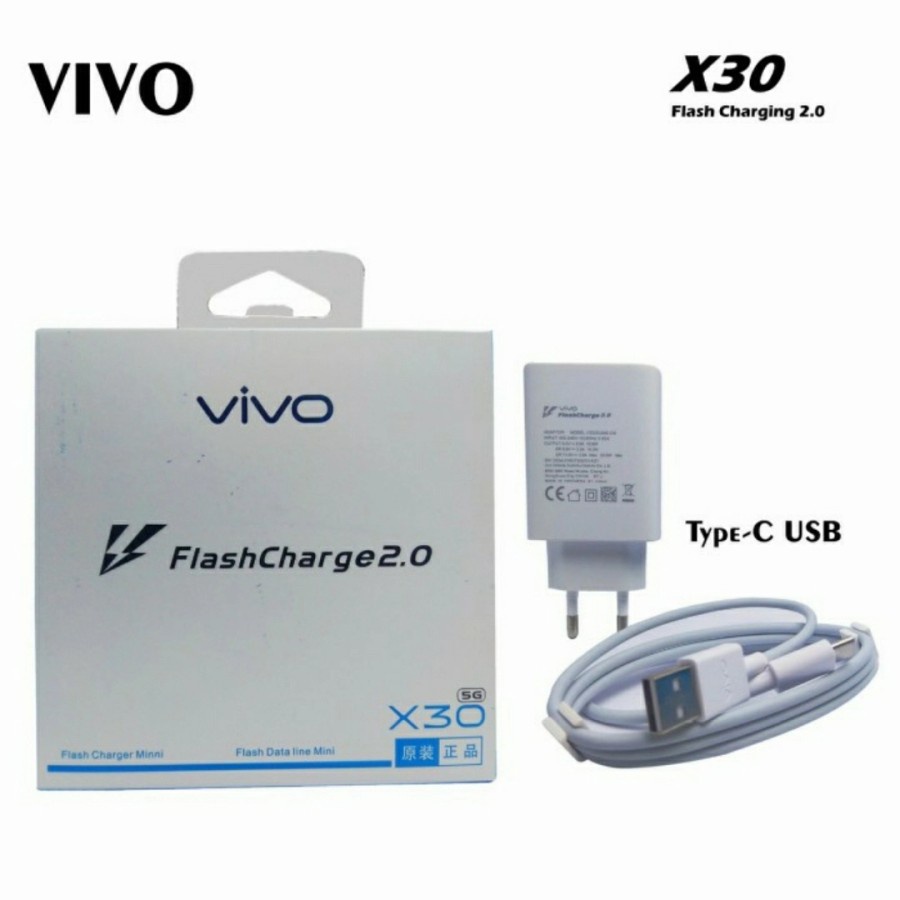 Charger VIVO 33W X30 X50 V19 V17 PRO FAST CHARGING ORIGINAL USB TYPE C