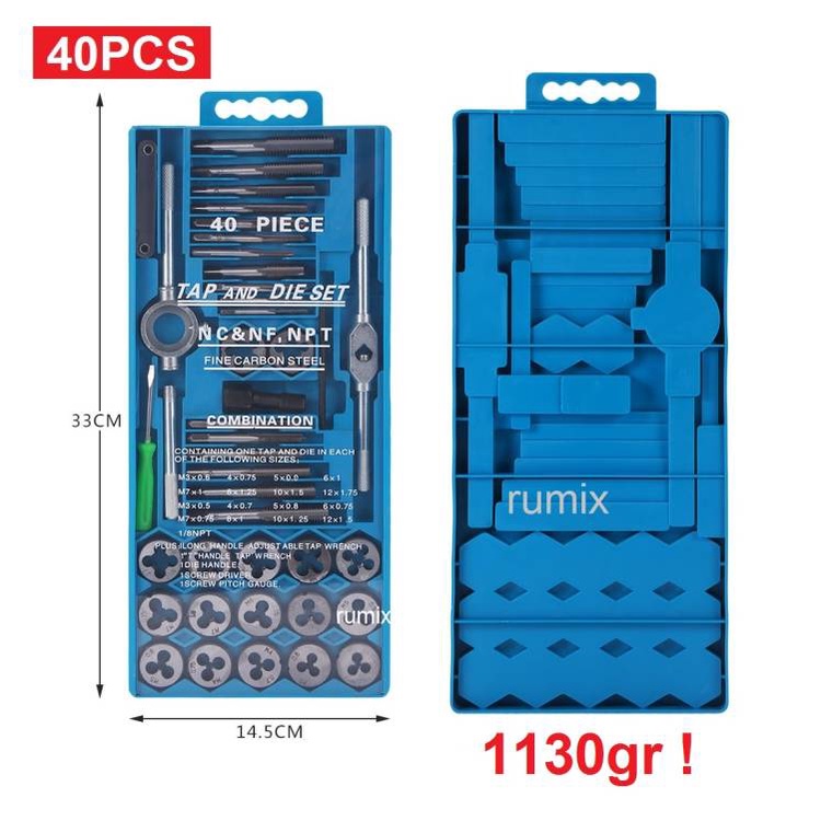 Tap Die Set Alat Snai dan Tap Ulir Dart Mur Baut Alat Senai 12pcs 20pcs 40pcs Senei Die Senei Kualitas