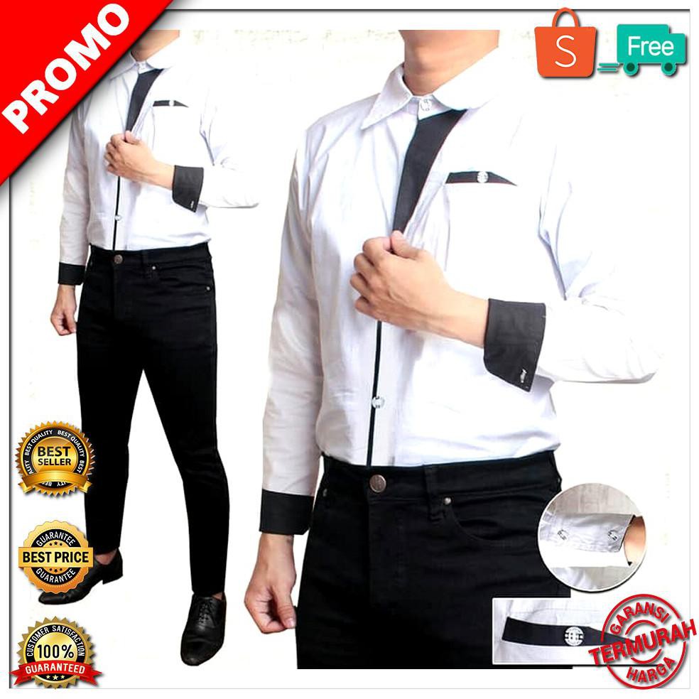 LIMITED EDITION JACKSON Kemeja Formal Pria Kemeja Pria Kekinian - Putih LIMITED EDITION