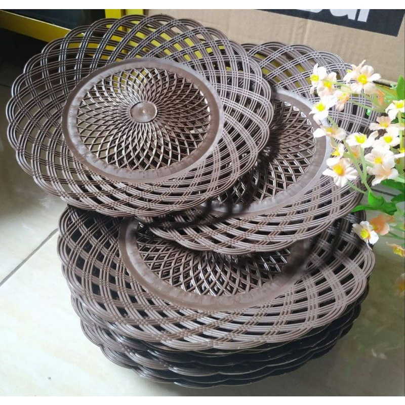 Jual Lusin Piring Rotan Plastik Anyam Piring Rotan Plastik Indonesia