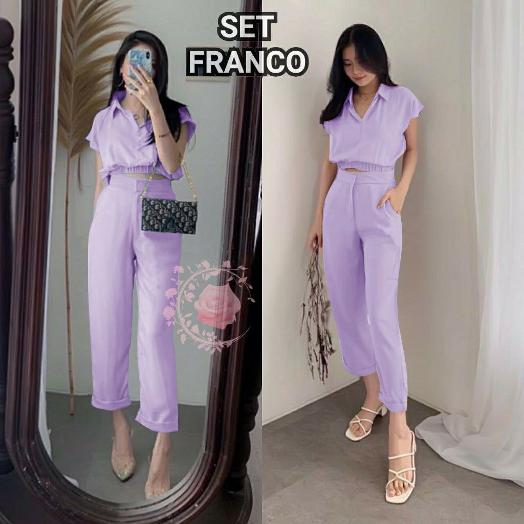 SETELAN FRANCO FASHION WANITA / BAJU CELANA PANJANG PESTA / BAJU PARTY / KASUAL