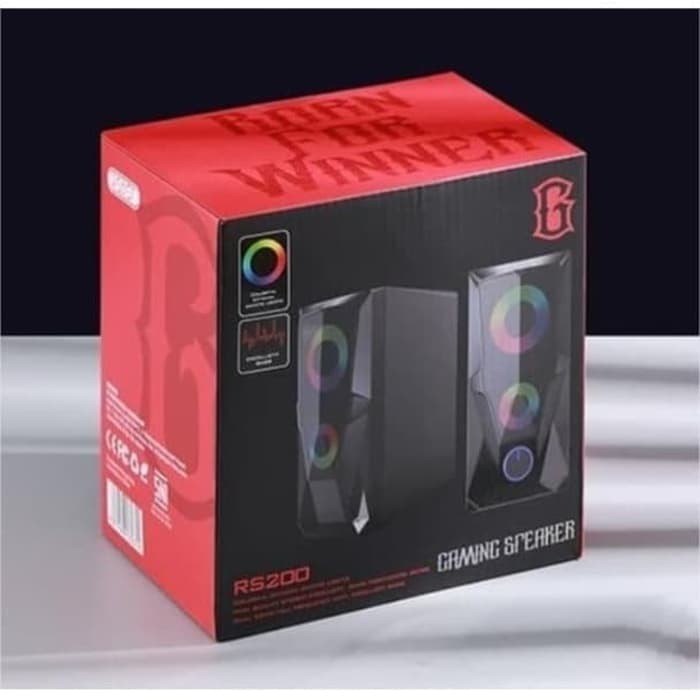 SPEAKER AKTIF ROBOT RS200 GAMING 3.5mm AUX 2 CHANNEL PC KOMPUTER AUDIO