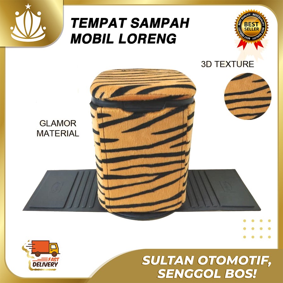 Tempat Sampah Mobil Loreng MACAN - Tempat Sampah Mobil Karakter Loreng Harimau