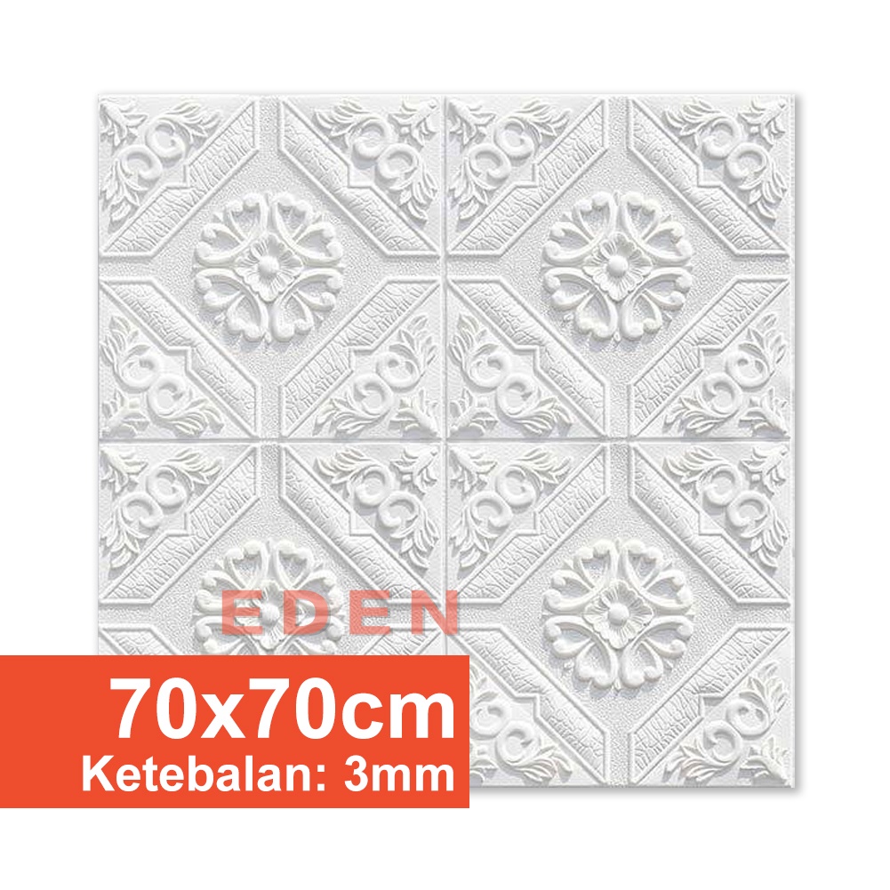 Emboss Wallpaper Dinding 3D Ceiling Ruang Tamu Kamar Tidur Dekor Foam Walpaper Sticker-EDEN-E04(4mm)