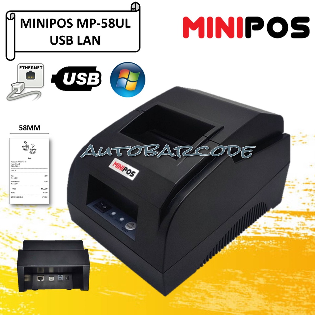 Printer Thermal MINIPOS MP-58L USB LAN 58MM Support RJ45 - 58L