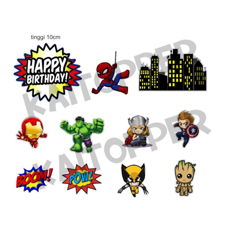 AVENGERS CAKE TOPPER | HIASAN KUE | BISA CUSTOM | READY STOCK BATAM