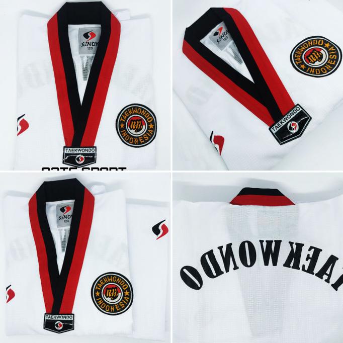 dobok taekwondo sendy champion kerah poom baju taekwondo