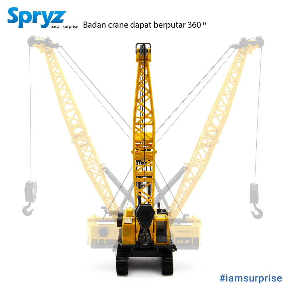 Spryz Construx 1:55 Crane Mainan Miniatur