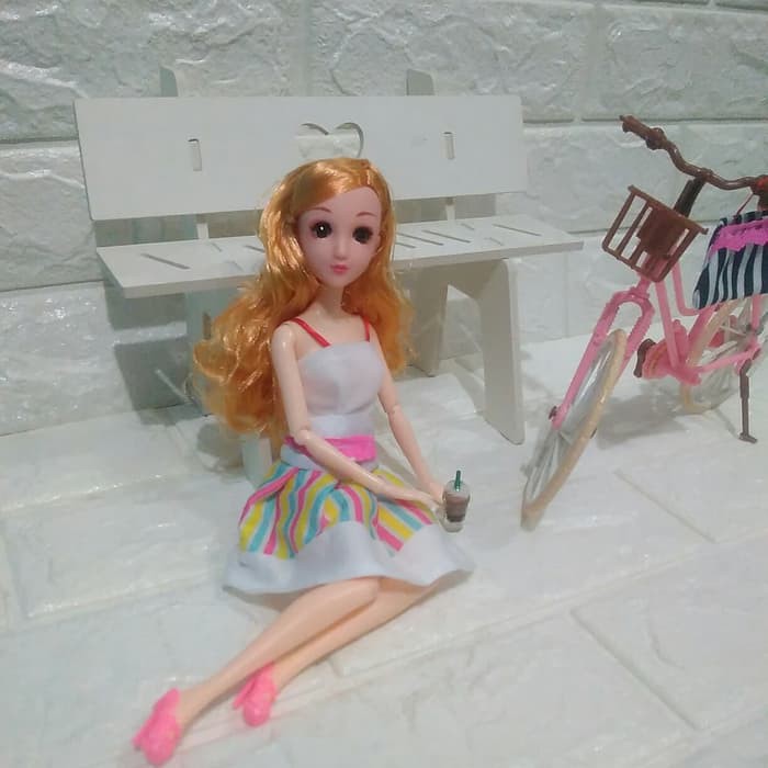 barokah mainan anak boneka barbie pivotal 4d eye blond hair mata bisa berkedip