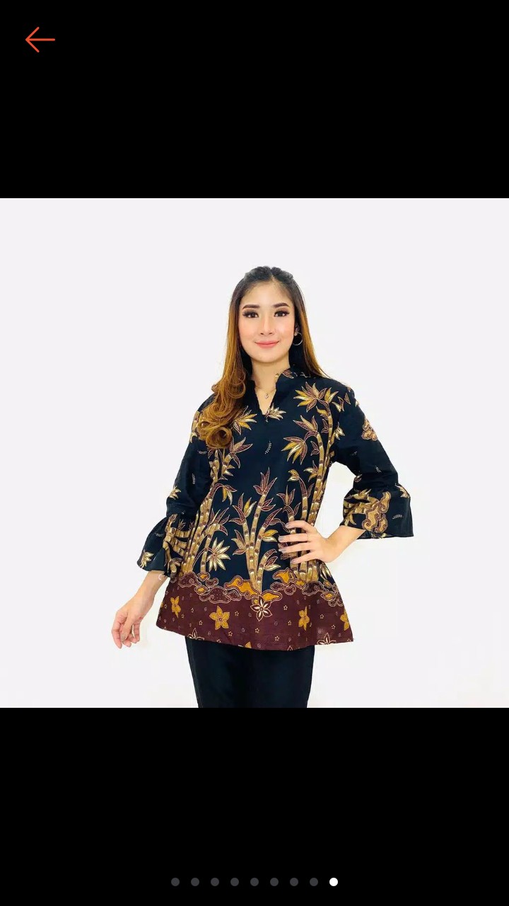 Benang Raja Atasan Batik Wanita Lengan Panjang Ukuran M L Xl