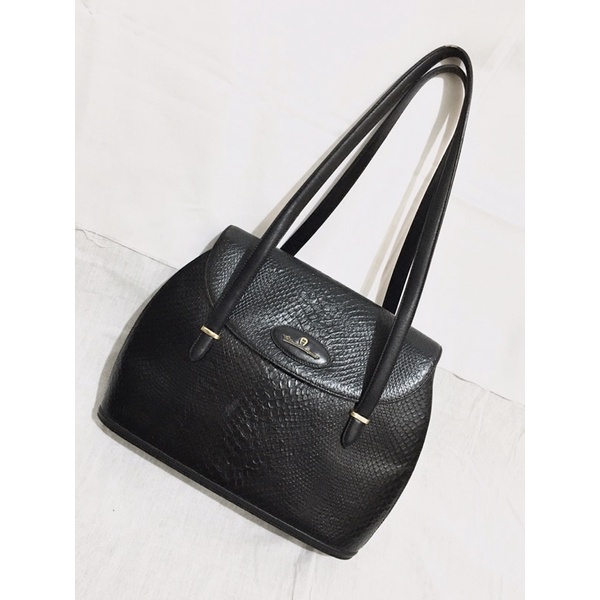 [ PRELOVED ] AIGNER Vintage Croco Shoulder Bag